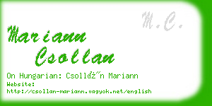 mariann csollan business card